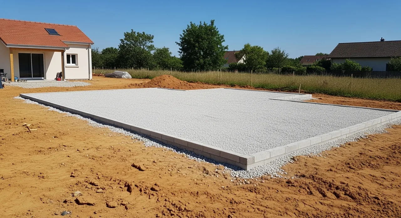 Plateforme de maison terrassée sur terrain en pente à Dijon